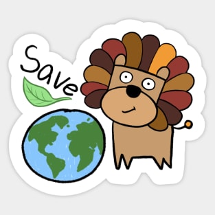 Save the planet! (Lion ver.) Sticker